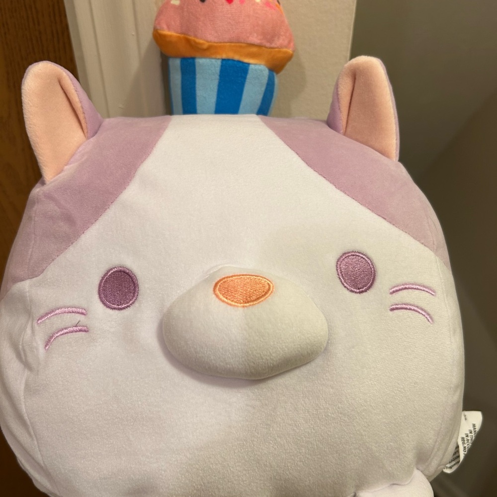 Cat Plush with Cupcake on Head